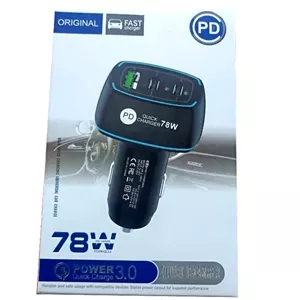 شارژر فندکی 78 وات چهار پورت PD و QC 3.0 فست شارژ