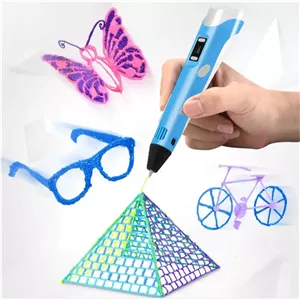 قلم طراحی سه 3 بعدی و فیلامنت 3D pen حرارتی پرینتر +فیلامنت 50 متری در 10 رنگ مختلف 