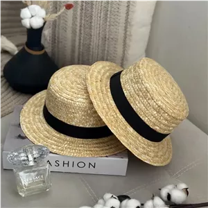 کلاه فدورا حصیری کمر پارچه ای