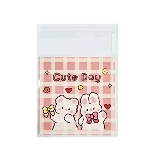 پاکت سلفون چسبی قهوه ای Cute day ده عددی
