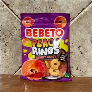 پاستیل ببتو حلقه های هلو 80 گرم bebeto peach rings