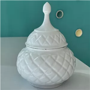 قندان شکمی ارتفاع 21 سانت پلاک لوزی زیرساخت میناکاری