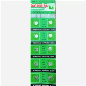 باتری سکه ای ساعتی  برندAlkalin TMI  مدل AG1 آلکالاین  بسته 10 عددی 