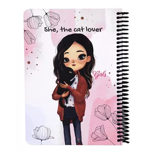 دفتر یادداشت دات نوت طرح دختران مدل Cat Lover DNJ