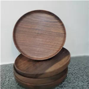 پیش دستی چوبی قطر 18 گردو لبه ساده( پس کرایه )