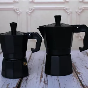 قهوه جوش موکاپات 2 کاپ مشکی آلمینیوم