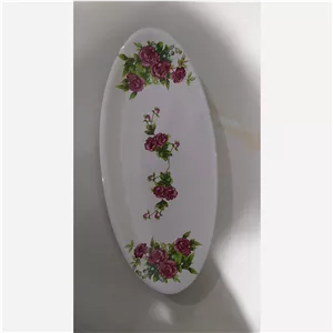 دیس بیضی طرح گلسرخی جنس سرامیکی 