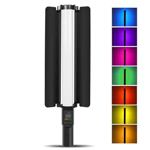 باتوم لایت دستی عکاسی PULUZ چراغ RGB تمام‌رنگی 190LED با بارندور