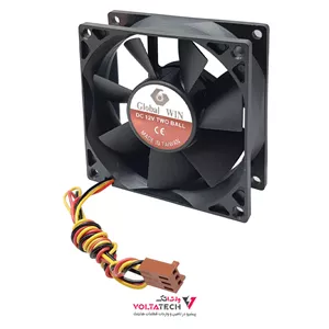 فن بلبرینگی 12 ولت سایز 8x8 مدل 8025 GLOBAL WIN (B)