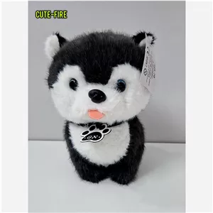 عروسک پولیشی مدل سگ هاسکی گردنبندی کیوت وارداتی و با کیفیت و قابل شستشو