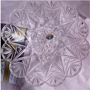 میوه خوری کریستال سه پایه مدل کارول بوهمیا 