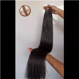 مو مصنوعی دم اسبی مشکی 90 سانتی لخت و حرارت پذیر حجم پر