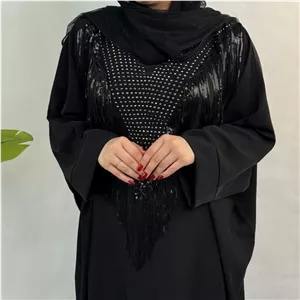 مانتوعبایی یقه نگین مزونی