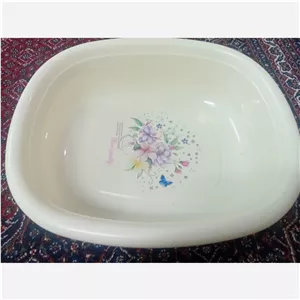لگن آشپزخانه پلاستیکی بیضی بزرگ طرح گلدار