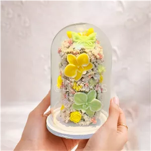 باکس شمع شیشه ای اقتصادی طرح ارکیده و پروانه