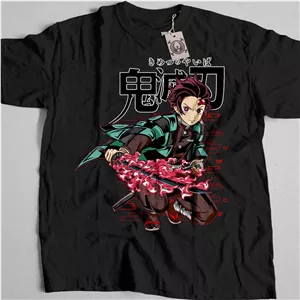 تیشرت Demon Slayer طرح Tanjiro Red Sword کد 137