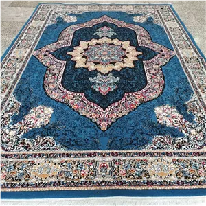 فرش ماشینی 6متری اقتصادی کاشان نقشه کارینا آبی (2عددی) 