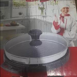 تابه گریل دو طرفه چدن سنگین درب شیشه ای گرد و مربع