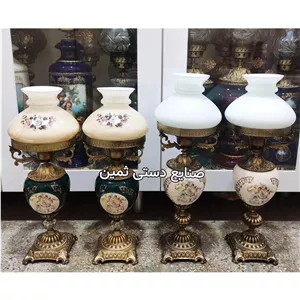 چراغ برنجی آباژور دوپوست قالپاقی قطعات اصل برنز(پس کرایه)