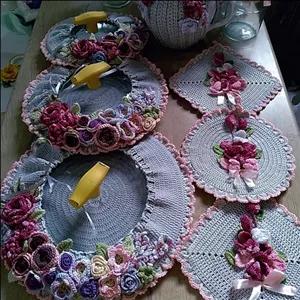 ست دمکنی قابلمه قلاببافی 8تکه جنس کاموا نخ پنبه ترک کیفیت عالی