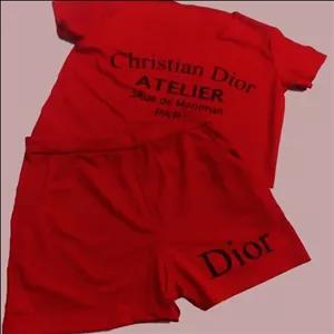 ست کراپ و شرتک جیب دار تک رنگ برند دیور 