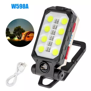 چراغ کمپینگ شارژی مدل W599B چهار حالت نور دهی چمک زن قرمز و آبی ( خرید عمده و تکی گناوه مارکت )