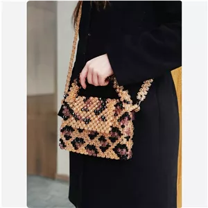 کیف کریستالی پلنگی شیک