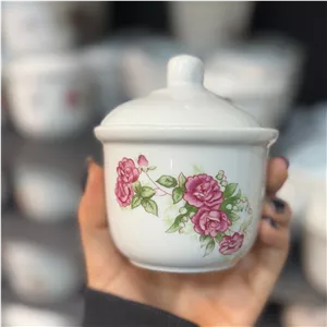 قندان چینی گل سرخ مرجان