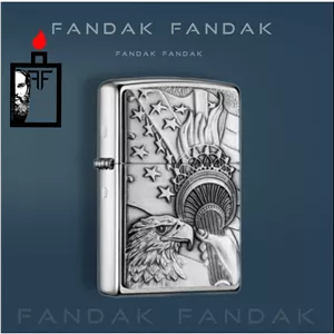 فندک Zippo مدل عقاب و پرچم کد 20895