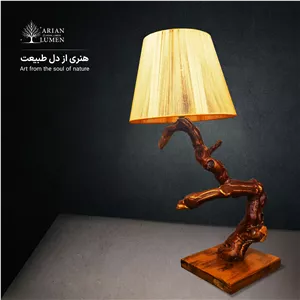 اباژور روستیک رو میزی با شید ابریشمی
