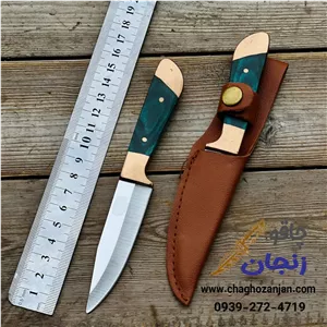 چاقو طبیعت سایز مینی برند باک با غلاف 2 رنگ سبز و قهوه ای