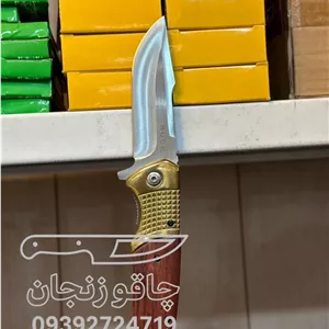 خاص ترین چاقو باک طلایی با جعبه (تیغه ضد زنگ) دسته چوبی Orginal