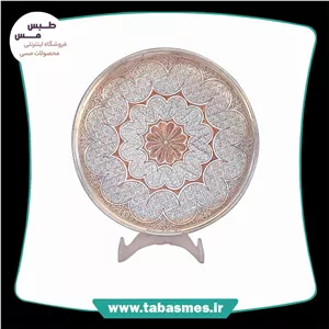  بشقاب 25 قلم زنی طرح شاخ وبرگ و گل ریز 