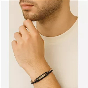  دستبند مردانه چرم استیل ورساچه کدM118
