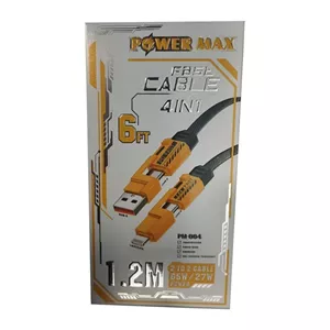 کابل شارژ چهار کاره USB به تایپ سی و لایتنینگ پاور مکس مدل PM-004