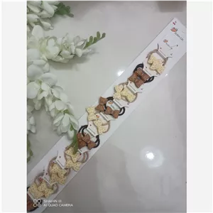 کش مو پاپیونی کرم و قهوه ای  جفتی 