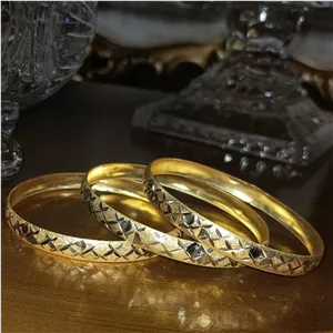 النگو زنانه طرح طلا دورنگ  مدل لوزی