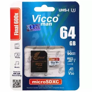 کارت حافظه رم میکرو SD رم گوشی 64 گیگ کارت حافظه 64 گیگ برند معروف Vico ویکو پرسرعت گارانتی دار شرکتی