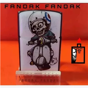 فندک طرح Zippo گازی ژله ای مدل اسکلت
