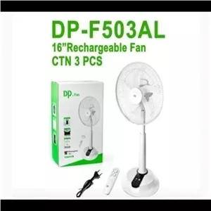 پنکه شارژی ایستاده دی پی مدل DP-F503AL سایز 16 اینچ  خنکای بی وقفه با طراحی مدرن