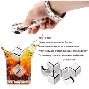 یخ استیل خنک کننده نوشیدنی و مایعات یخ 6 عددی استیل پلاسکو مهر(پس کرایه)
