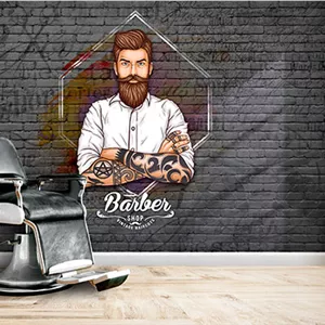 پوستر دیواری آرایشگاه مردانه F7770