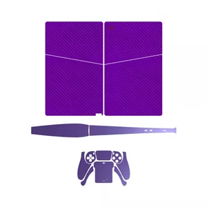 برچسب کنسول و دسته بازی PS5 Slim Digital Edition ماهوت مدل Purple FiberMatte BlueBerry  - با بهترین کیفیت