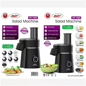 سالاد ساز7 تیغه آنالوگ مایر مدل MR-297 توان مصرفی 800 وات دارای 7 برنامه جنس تیغه ها از استیل ضد زنگ ورقه ای ضخیم 