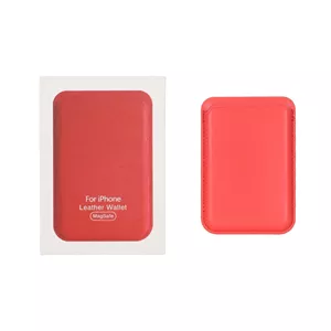 جاکارتی ولت چرمی اورجینال بدون لوگو ساده مگ سیف Leather Magsafe Wallet قرمز MPS کد 557150