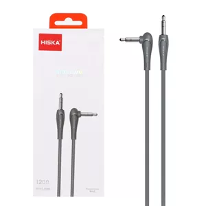 کابل AUX اورجینال 1.2 متری Hiska مدل W42 تیتانیوم 90 درجه TPE کد 69563