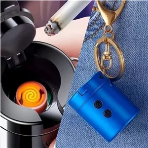 چراغ قوه و فندک المنتی الکتریکی با حلقه آویز 