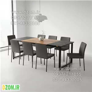 میز ناهارخوری هشت نفره دیزم مدل مونتاژی LNC_asm_180×90_Tri (بدون صندلی)