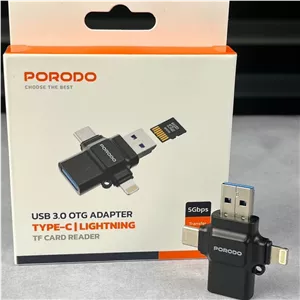 مبدل USB 3.0 OTG به Type C USB 2.0 لایتنینگ کارتخوان TF پرودو مدل PD-ETK09 ZMN