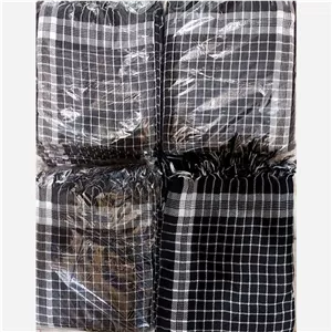 چفیه مشکی نخی درجه یک گره داربزرگ ابعاد 120 120 سانتی متر